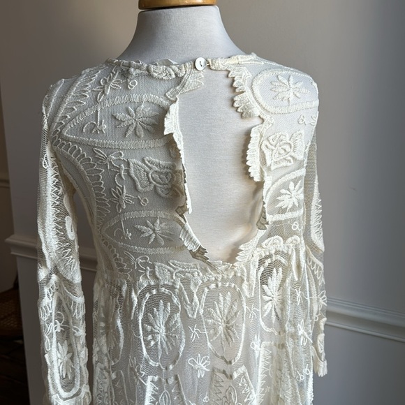 Free People Jens Pirate Booty Crochet Lace Coverup Dresss Medium EUC - Picture 5 of 8